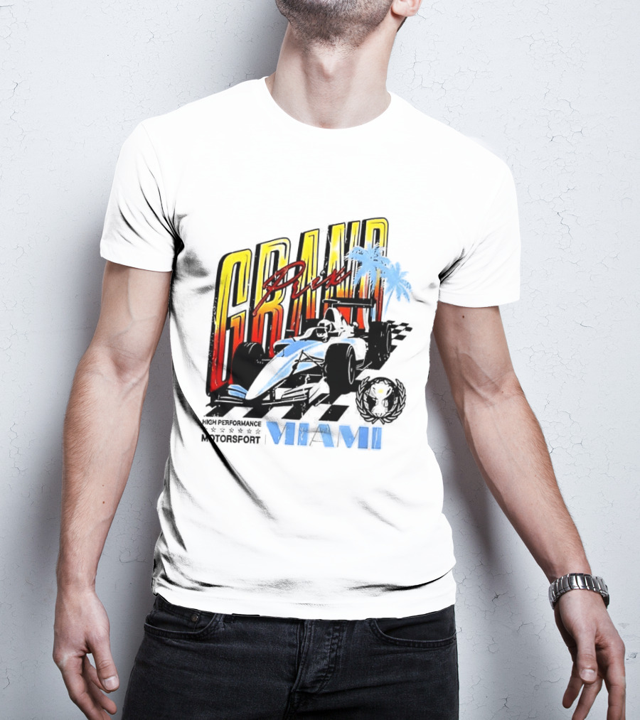 Chicago Bears Grand Prix Motorsport Miami Racing Car T-Shirt