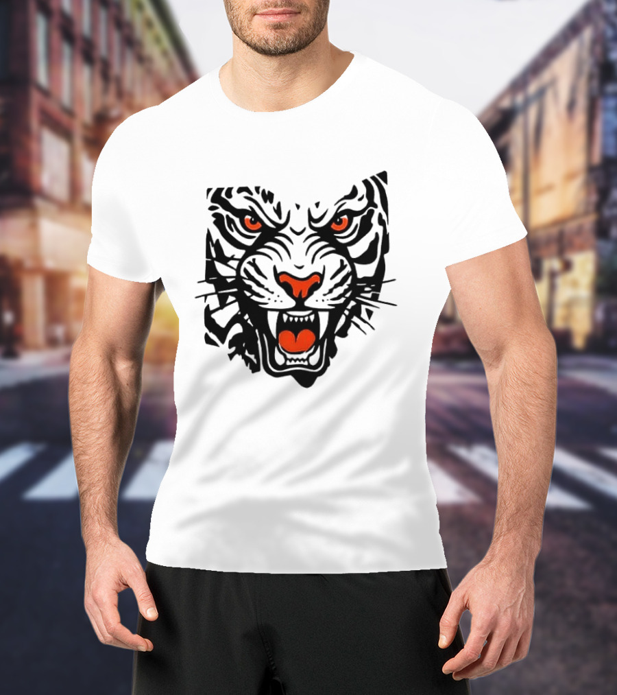 Cincinnati Bengals Open In Orange 2026 Season Tiger Face T-Shirt