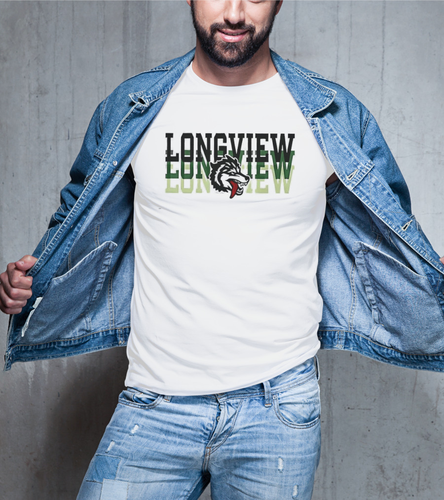Longview Once A Lobo Always A Lobo Green Wolf Head T-Shirt