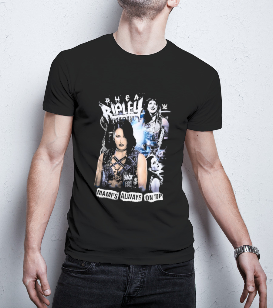Rhea Ripley WWE Mami's Always On Top Wrestler Collage T-Shirt