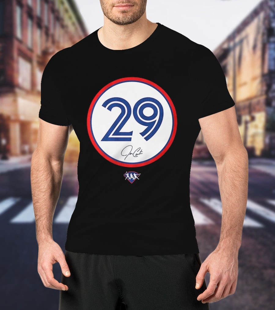 Joe Carter 29 Autograph Toronto Blue Jays Baseball T-Shirt