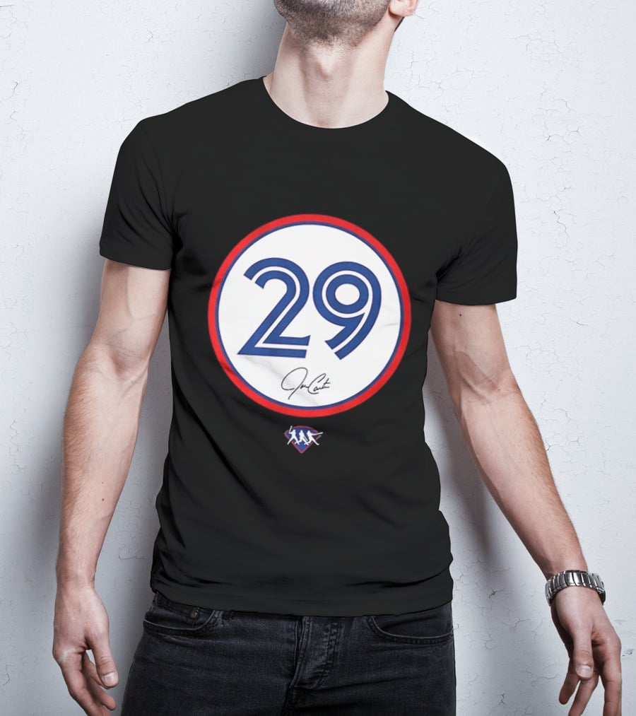 Joe Carter 29 Autograph Toronto Blue Jays Baseball T-Shirt