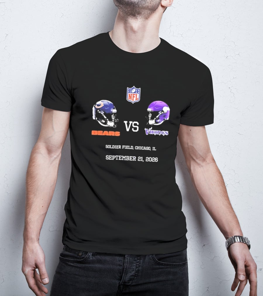 NFL Bears VS Vikings Soldier Field Chicago IL September 21 2026 T-Shirt