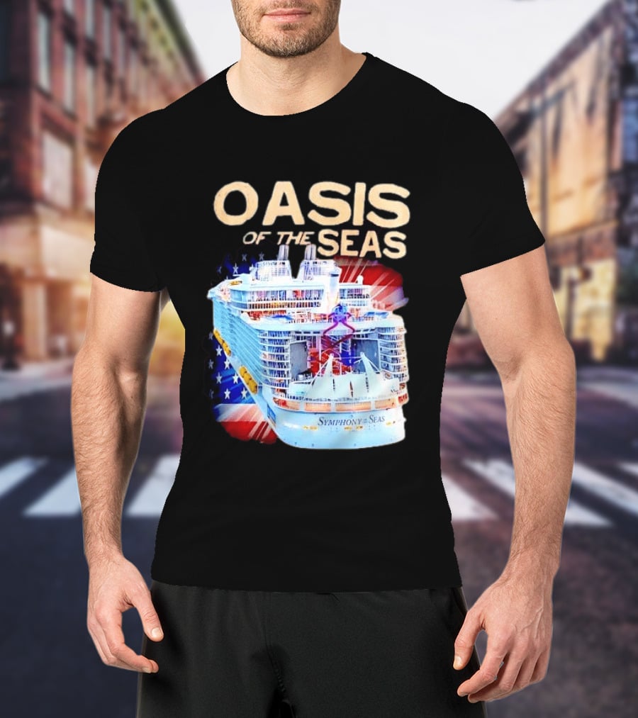 Oasis Of The Seas Symphony Cruise Ship American Flag T-Shirt
