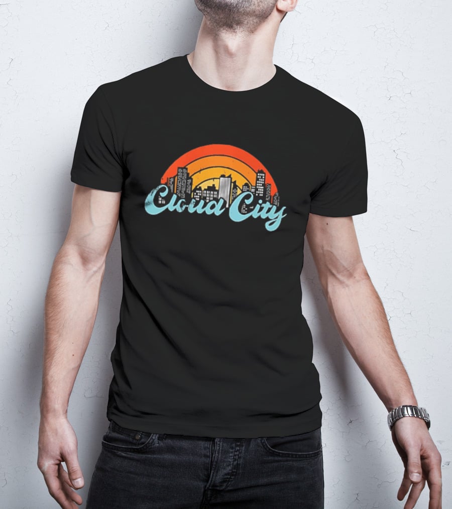 Cloud City Ganja White Night Skyline Retro Vibes T-Shirt