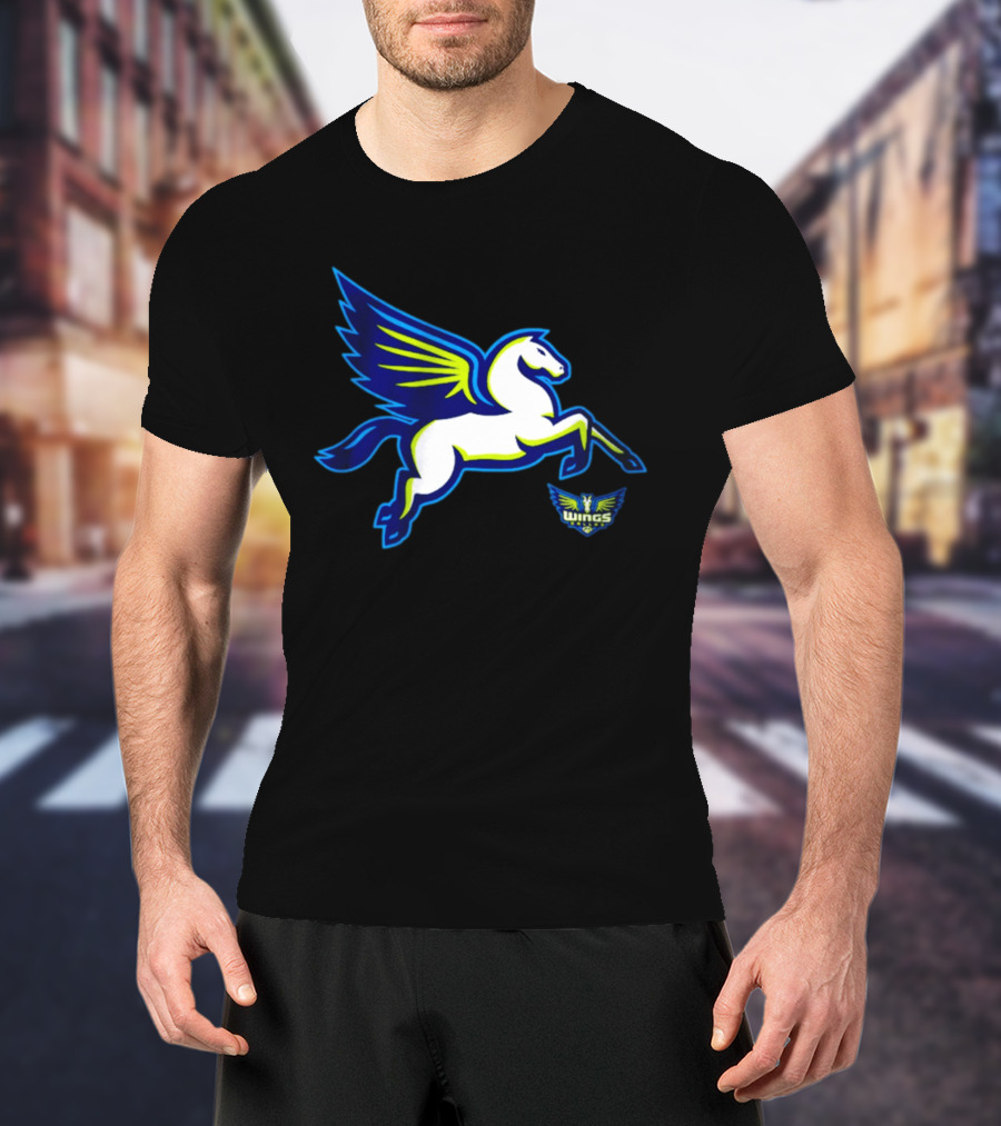 Dallas Wings Pegasus Bold Icon Blue Green T-Shirt