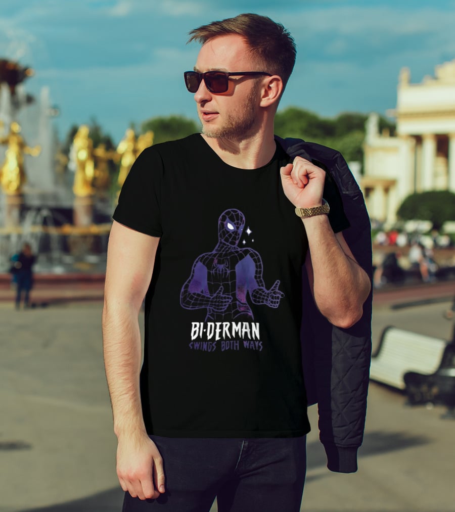 Bi Derman Swings Both Ways Spider Man T-Shirt