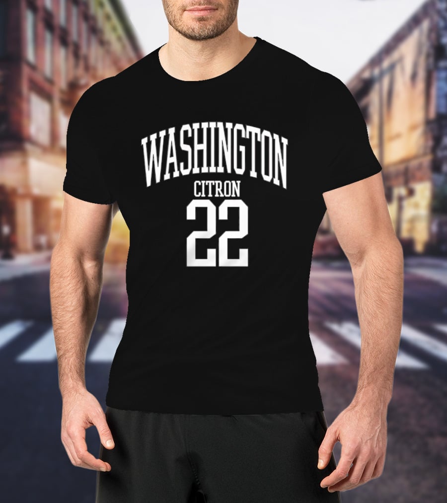 Washington Citron 22 Arched Lettering White Jersey Number T-Shirt