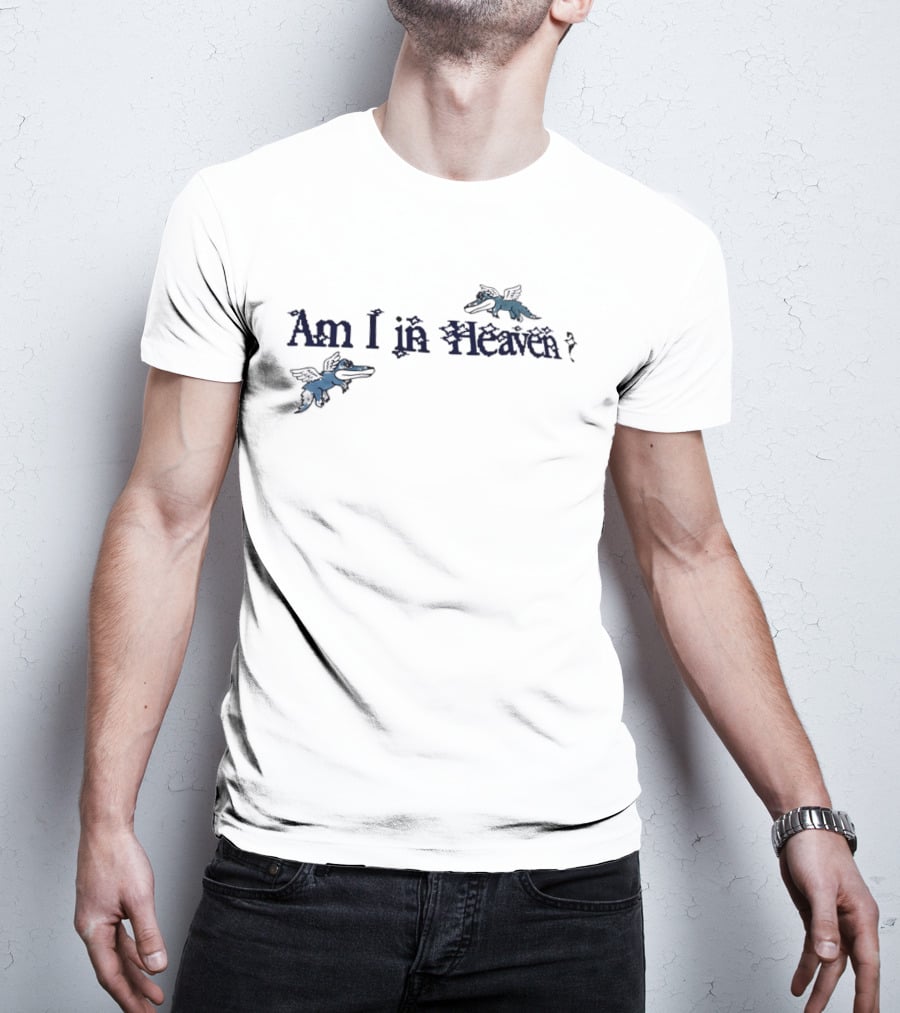 Am I In Heaven Distressed Cartoon Flying Gators Angel Wings T-Shirt