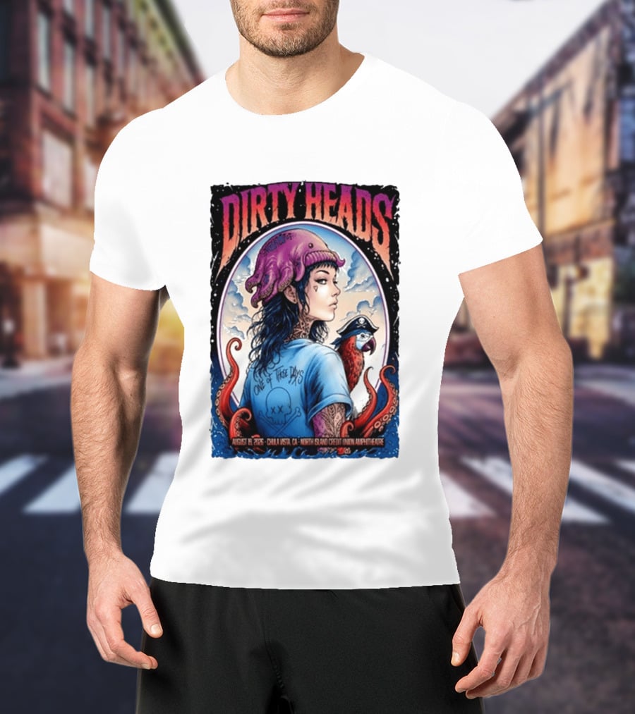 Dirty Heads One Of Those Days Pirate Octopus North Island Credit Union Amphitheatre Chula Vista CA Aug 19 2026 T-Shirt