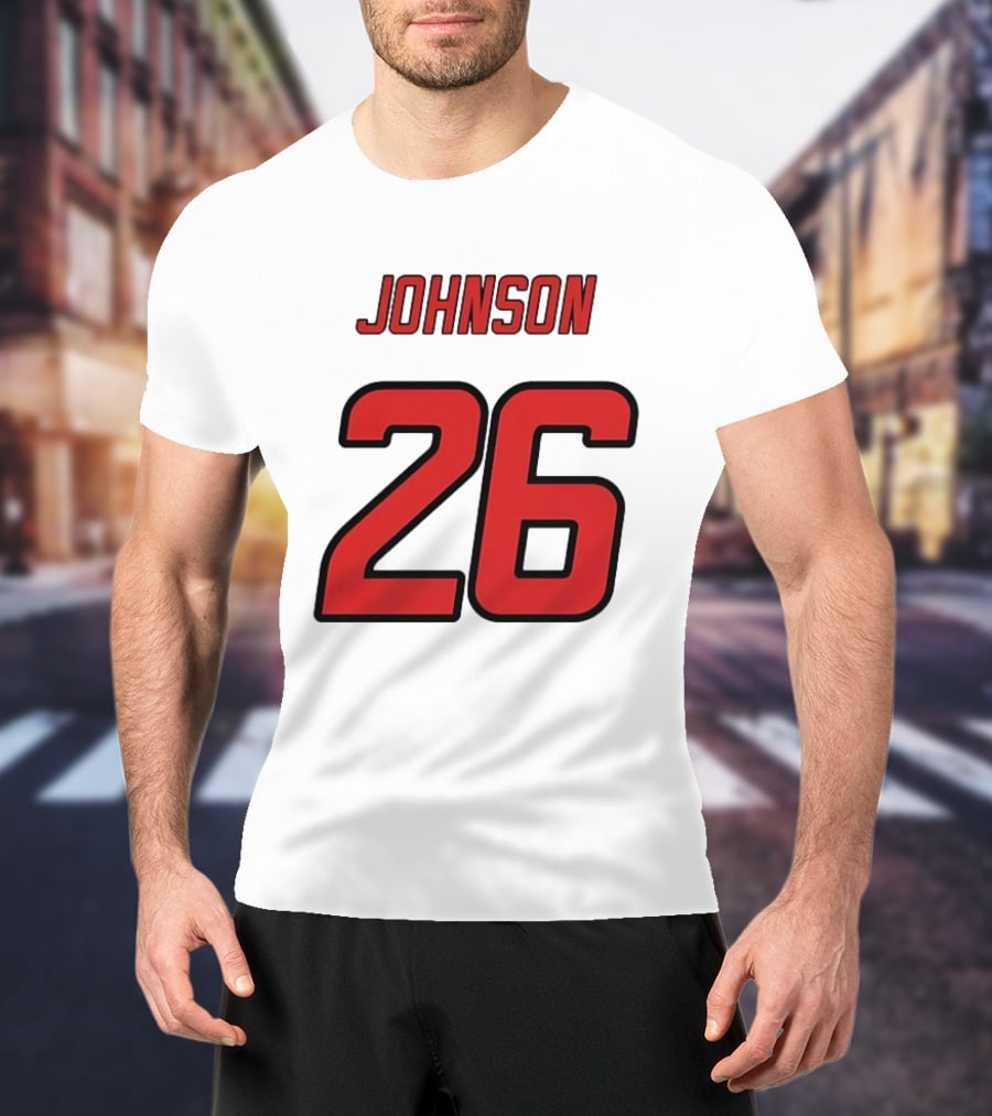 Johnson 26 Red Athletic Jersey Number Sports T-Shirt