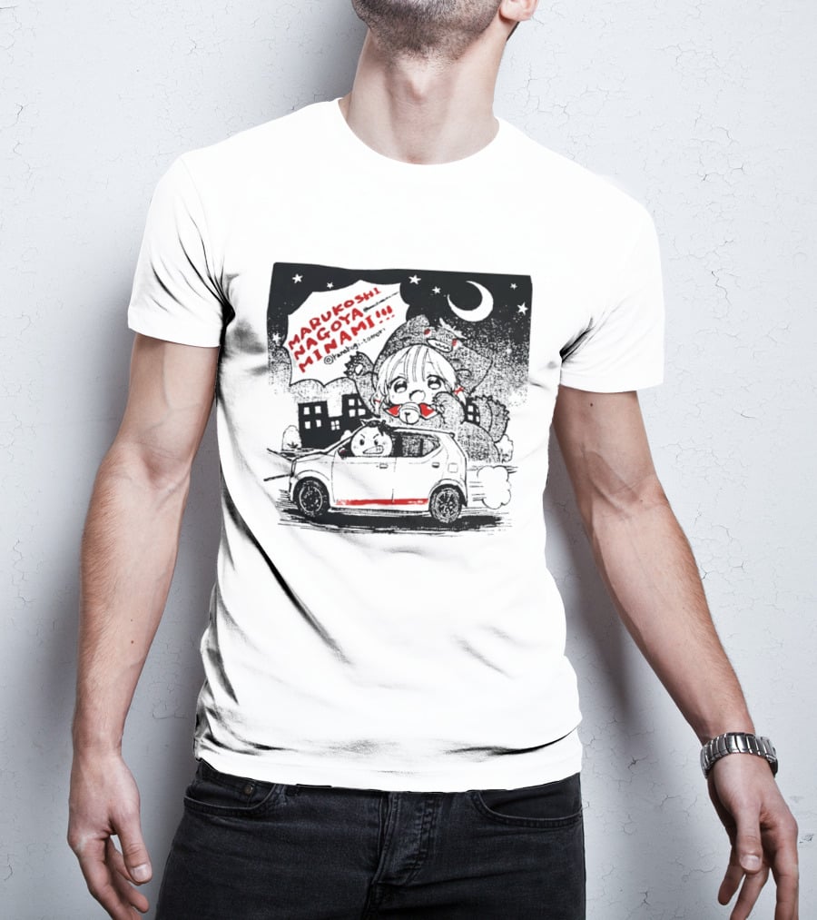 Marukoshi Nagoya Minami Kanakoji Tomori Angry Driver Hatchback Car Manga Style Night Scene T-Shirt