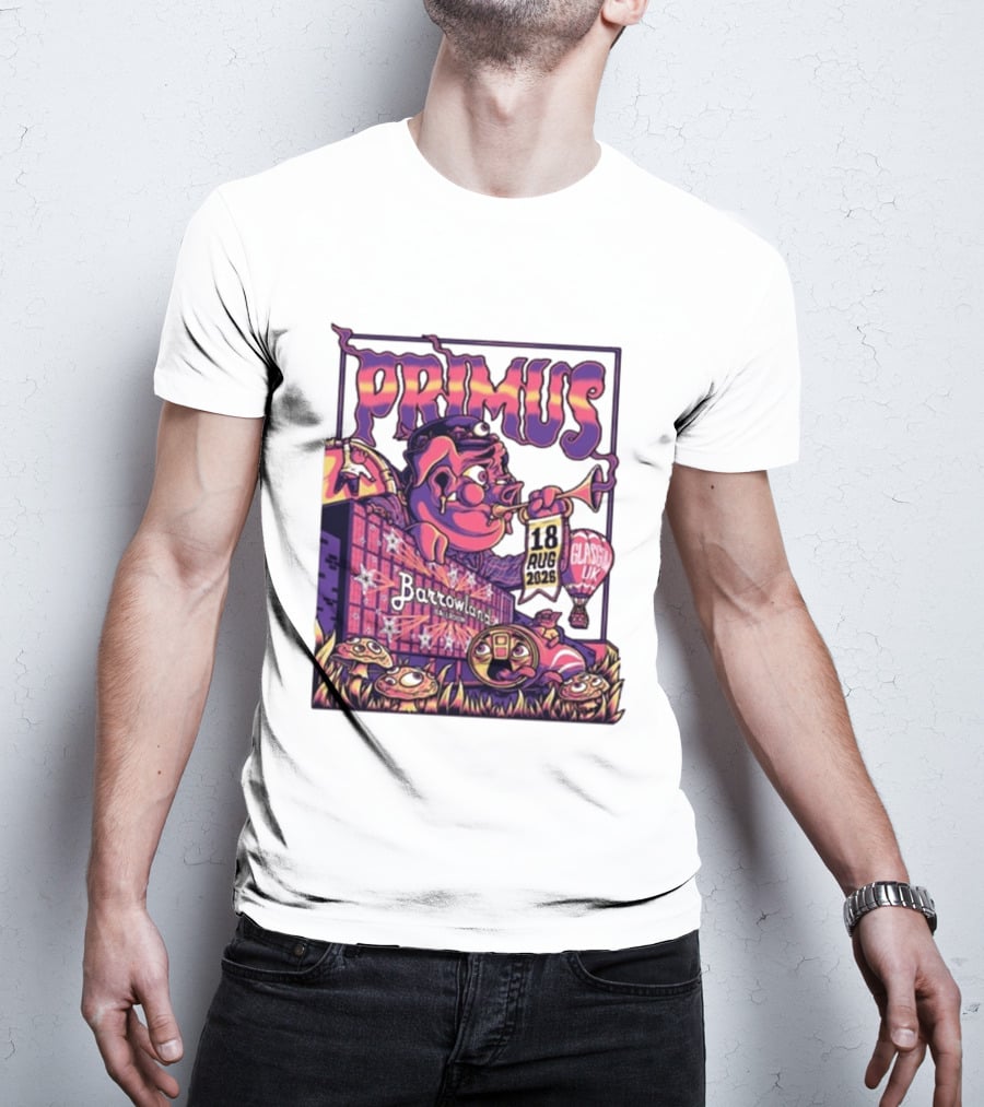 Barrowland Ballroom Primus Concert August 18 2026 Glasgow UK Animated Music Event T-Shirt