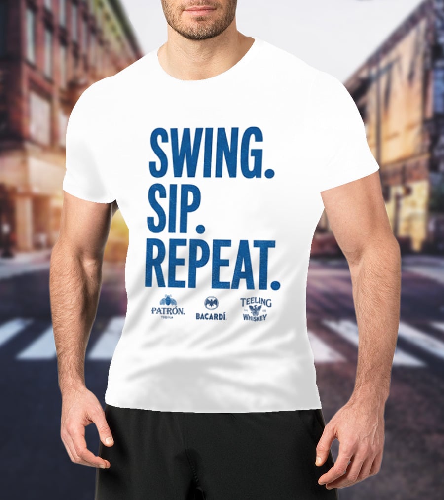 Swing Sip Repeat Patron Bacardi Teeling Whiskey T-Shirt