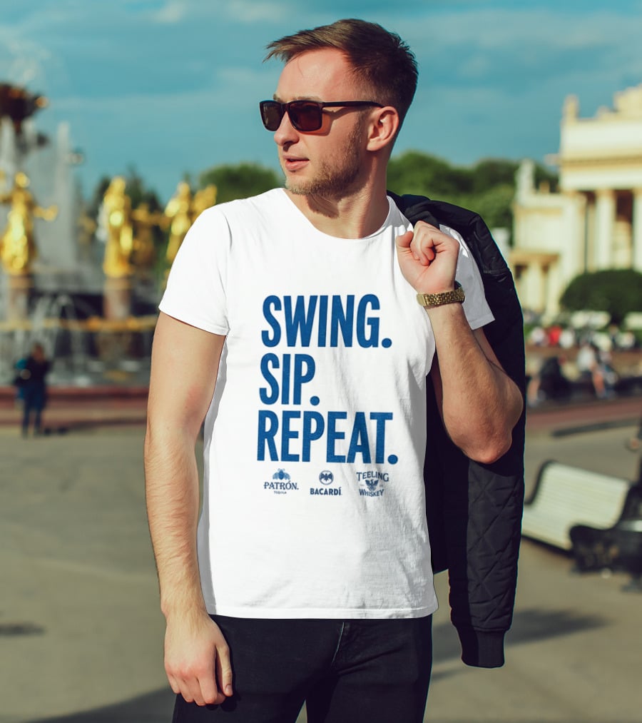 Swing Sip Repeat Patron Bacardi Teeling Whiskey T-Shirt