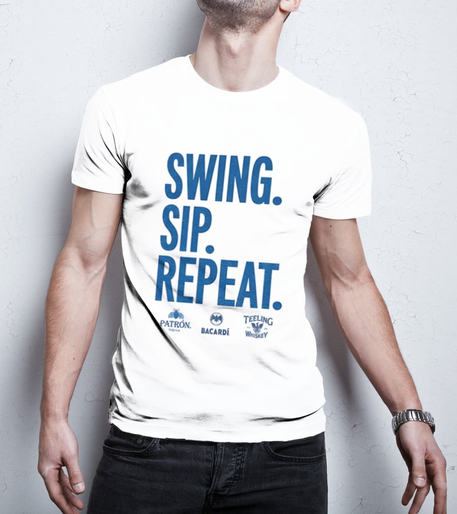 Swing Sip Repeat Patron Bacardi Teeling Whiskey T-Shirt