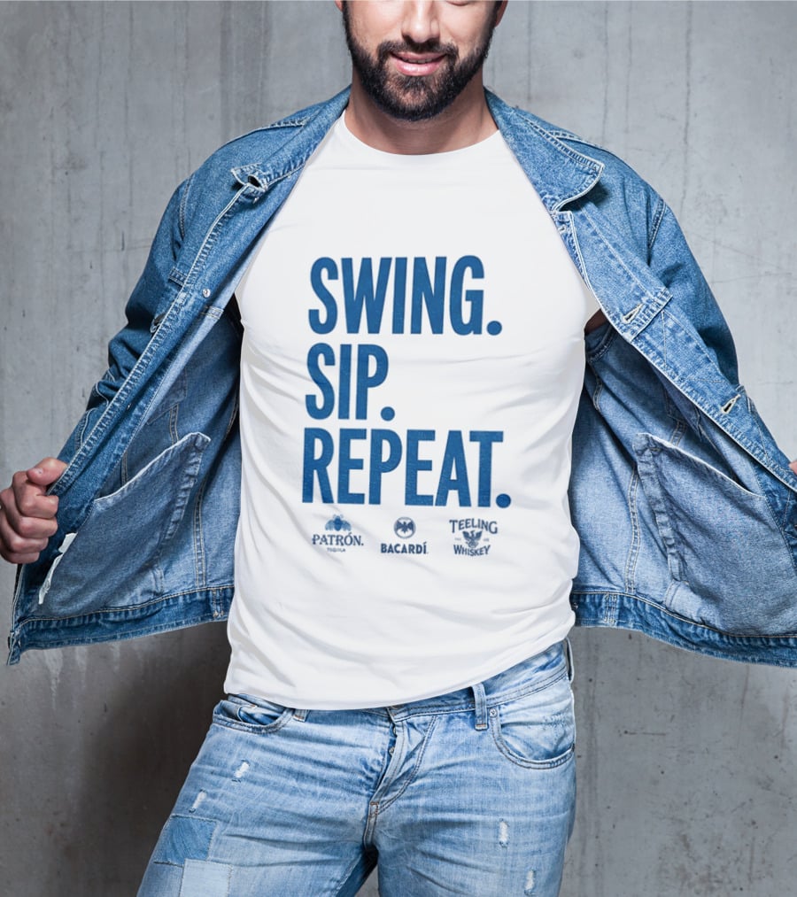 Swing Sip Repeat Patron Bacardi Teeling Whiskey T-Shirt