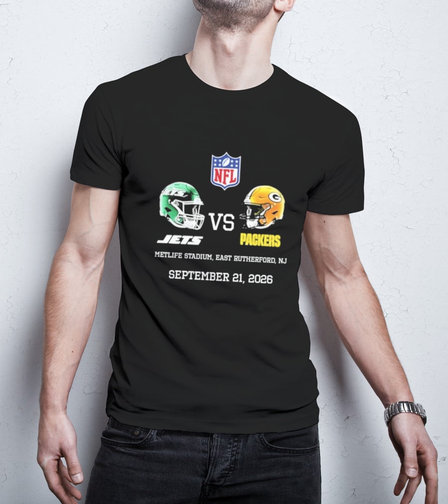 Green Bay Packers Vs New York Jets MetLife Stadium September 21 2026 NFL Matchup T-Shirt