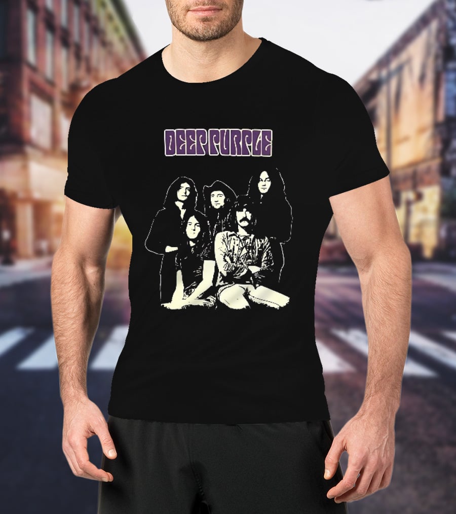 Deep Purple Band Members High Contrast Stencil Group Image T-Shirt