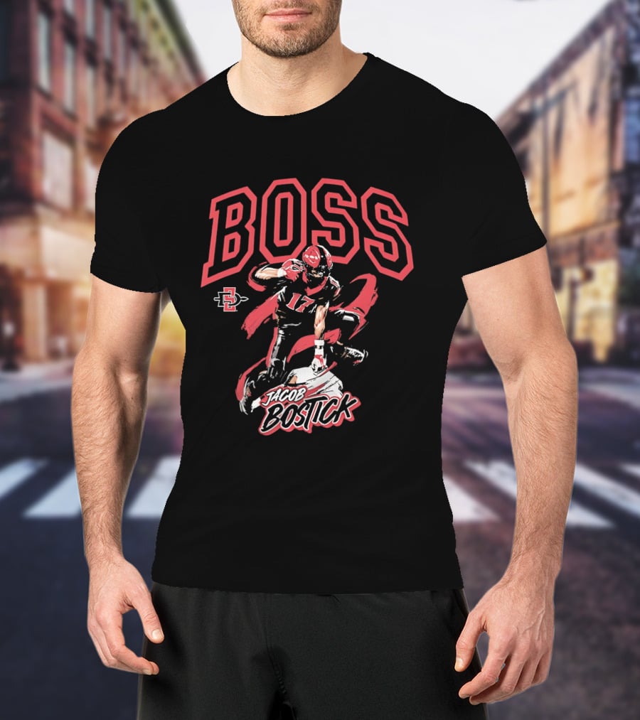 Jacob Bostick Boss San Diego State Aztecs Football 17 T-Shirt