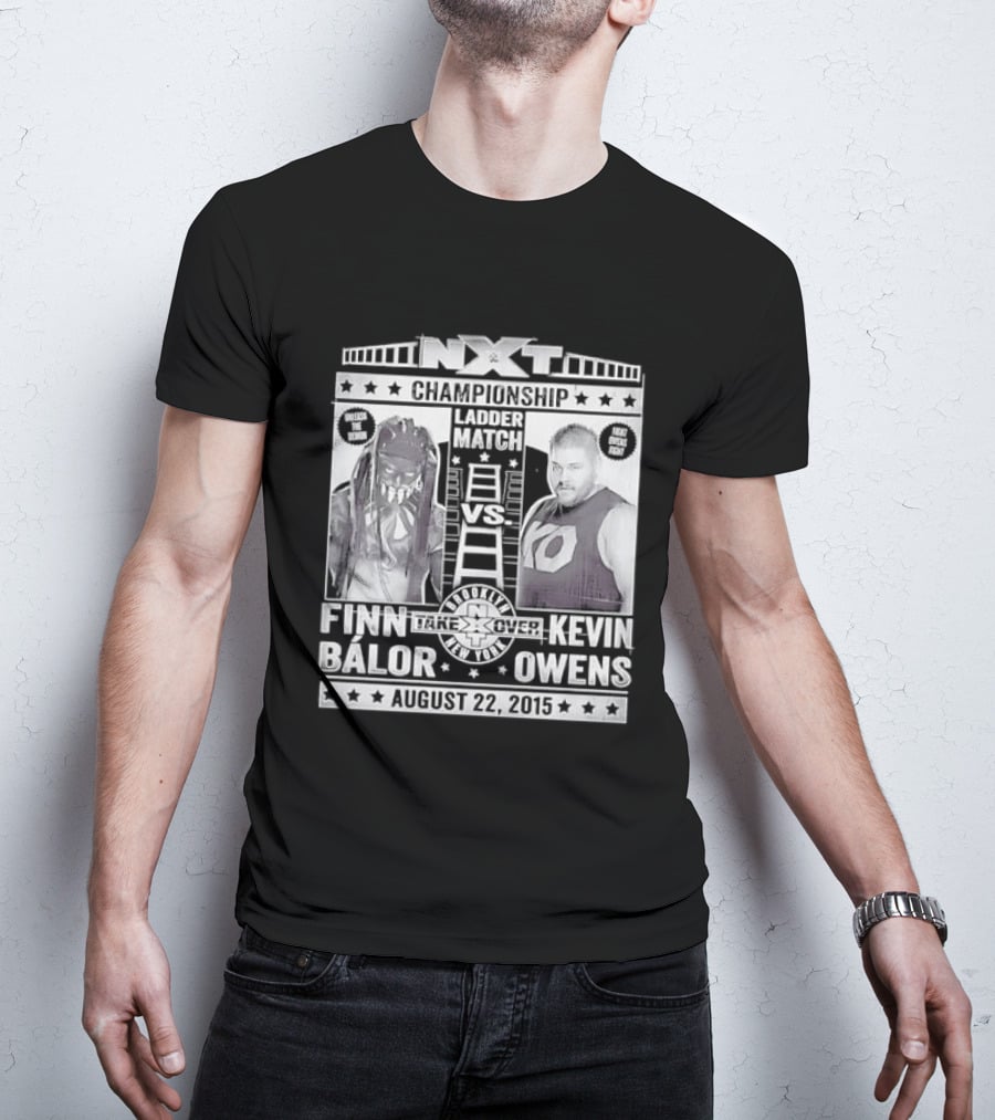 NXT Championship Ladder Match Finn Balor Vs Kevin Owens August 22 2015 T-Shirt
