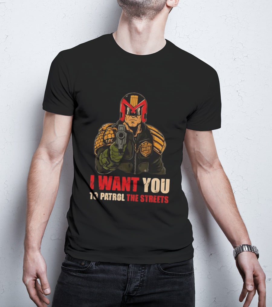 Judge Dredd I Want You To Patrol The Streets Vintage Comic T-Shirt