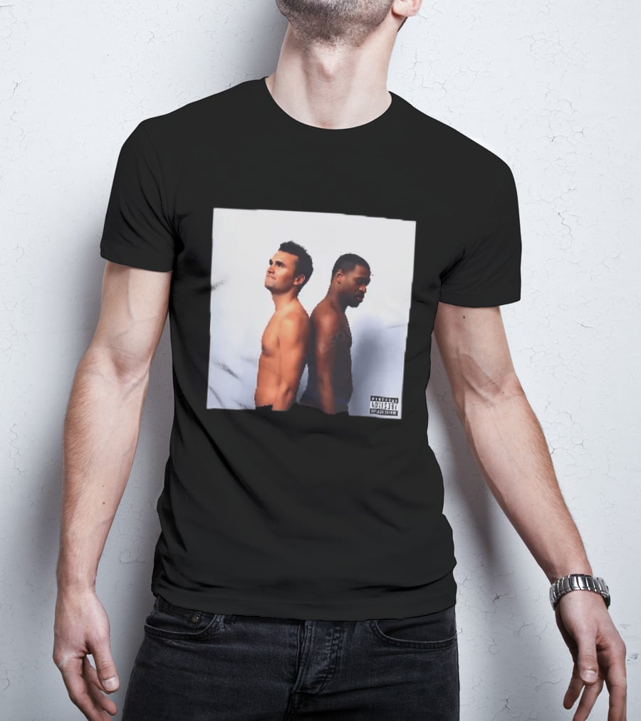 Kirk X Floyd Parental Advisory Album Cover Featuring Two Men Back To Back T-Shirt