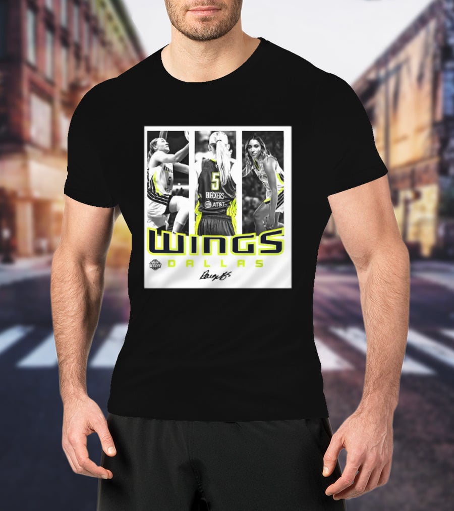 Wings Dallas Paige Bueckers Team Player 5 Basketball Hustle WNBA T-Shirt