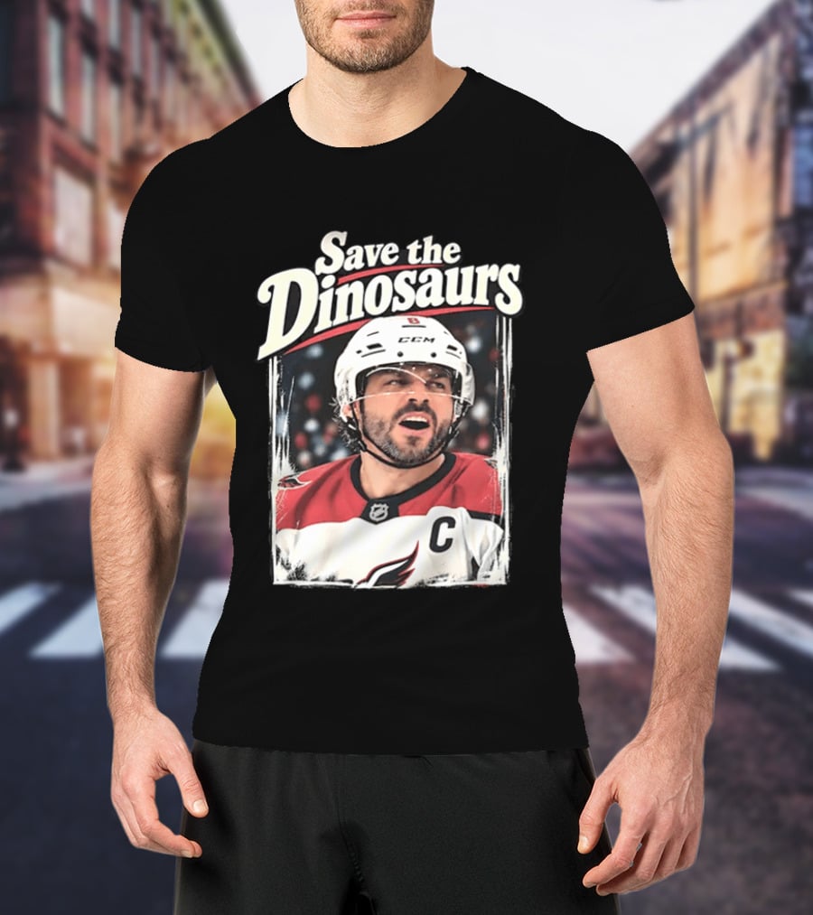 Save The Dinosaurs Hockey Captain With C Jersey T-Shirt