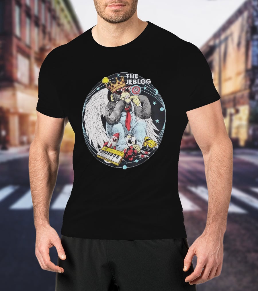 The Jeblogs Monkey Wings Crown Lollipop And Countdown Rocket T-Shirt