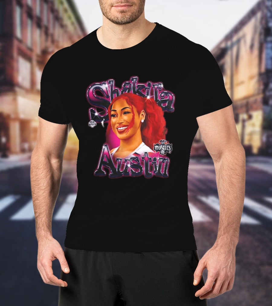 Shakira Austin Washington Mystics WNBA Red Hair T-Shirt