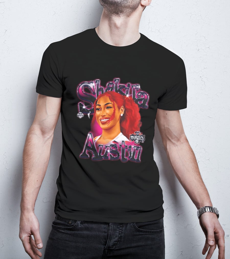 Shakira Austin Washington Mystics WNBA Red Hair T-Shirt