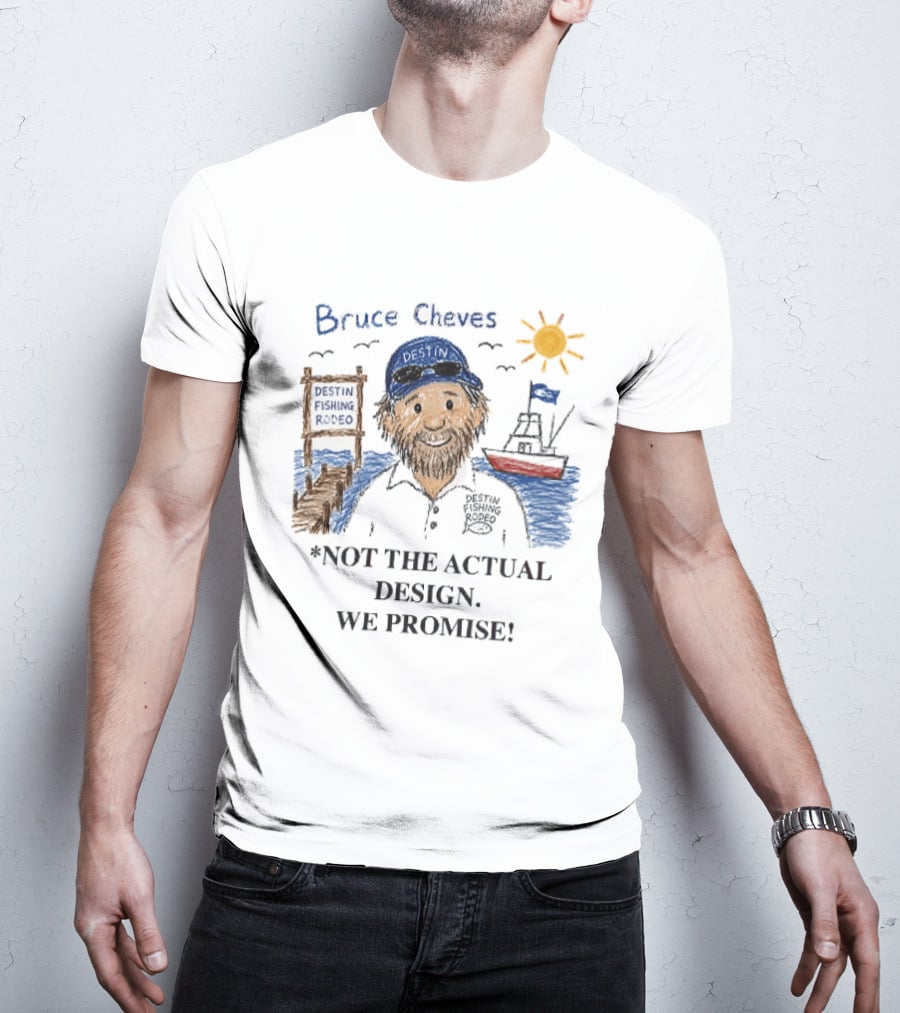 Destin Fishing Rodeo Bruce Cheves Cartoon Caricature Boat Sun Dock T-Shirt