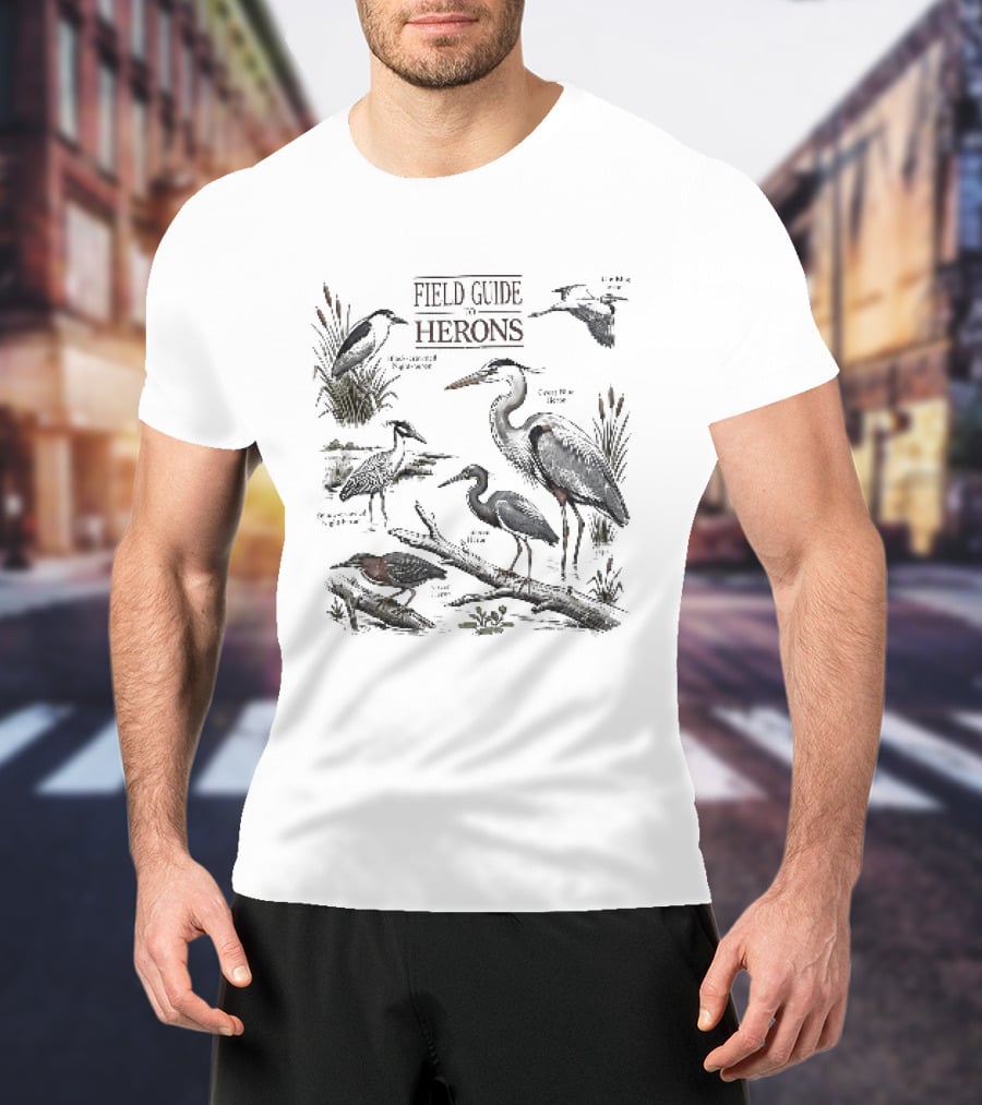 Field Guide Herons Black Crowned Night Heron Yellow Crowned T-Shirt