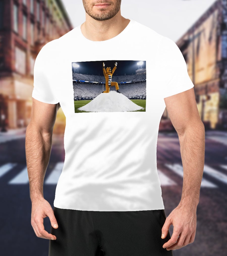 Penn State Nittany Lions Snow Mountain Mascot Celebration Stadium Scene T-Shirt