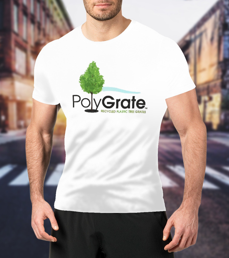 PolyGrate Recycled Plastic Tree Grates Green Foliage Blue Wave T-Shirt
