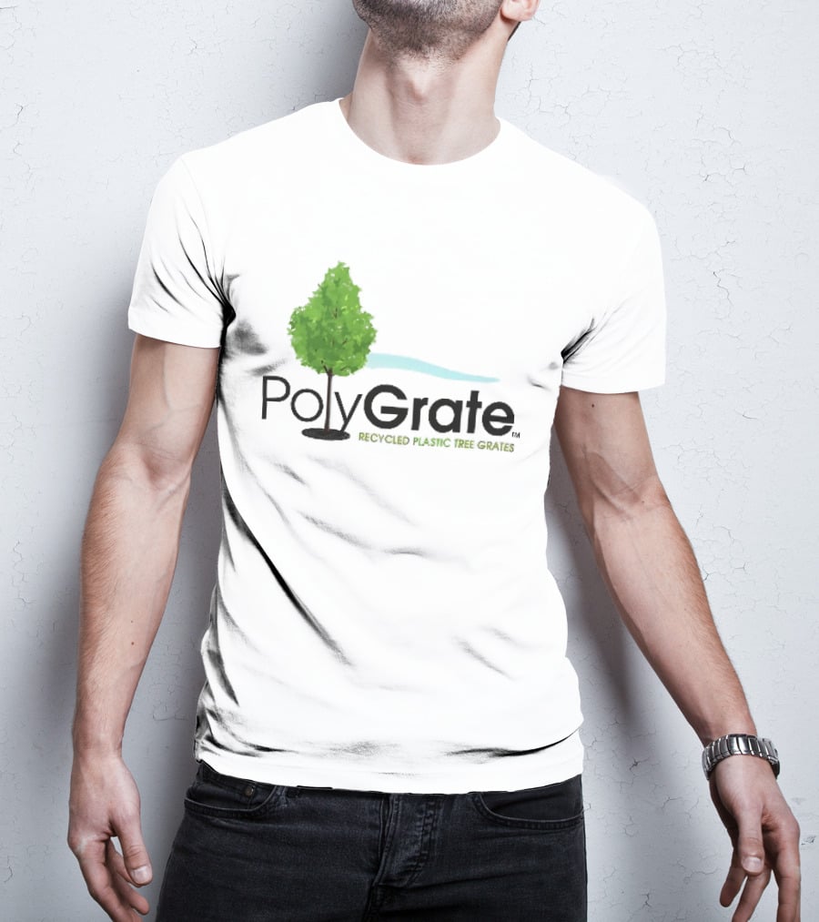 PolyGrate Recycled Plastic Tree Grates Green Foliage Blue Wave T-Shirt