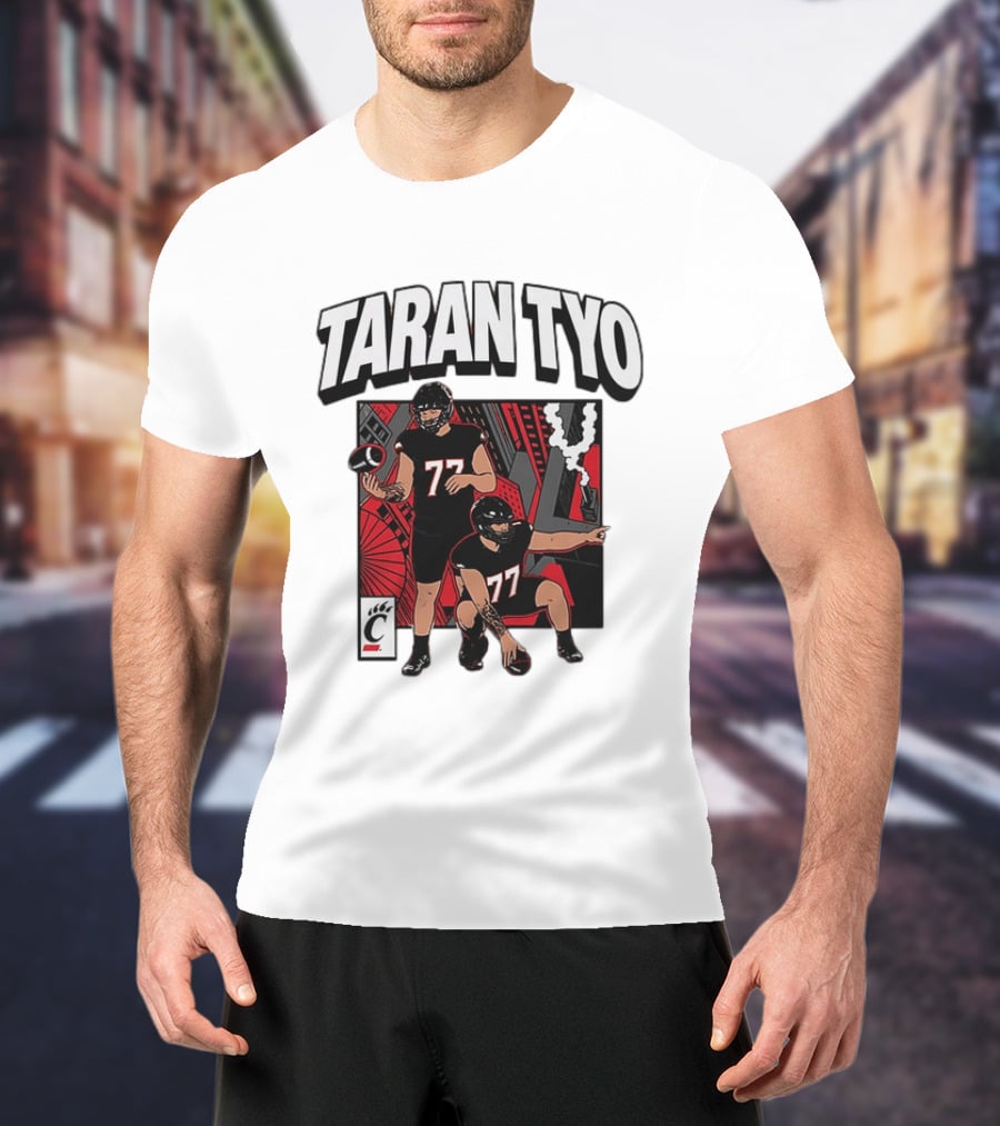 Taran Tyo Cincinnati Bearcats Football Players Number 77 T-Shirt