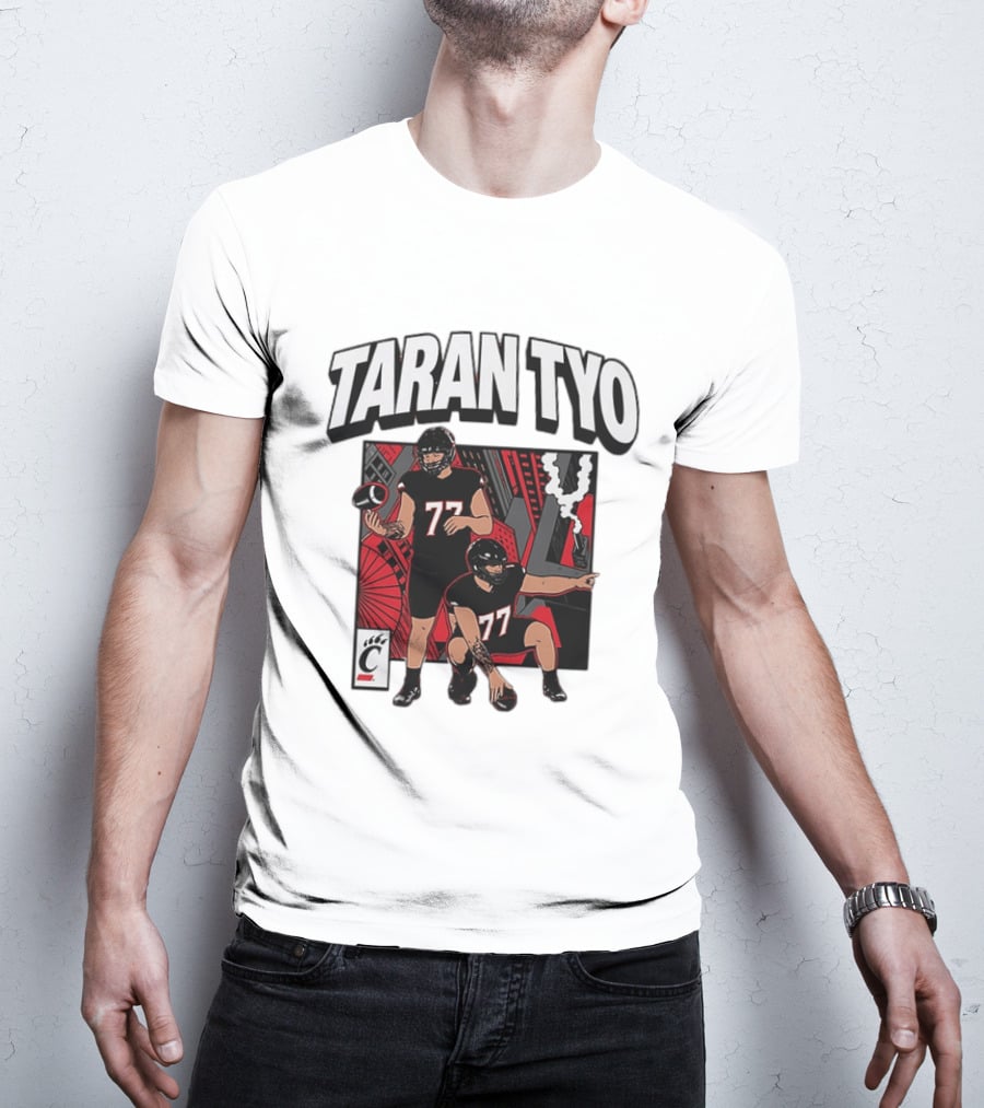 Taran Tyo Cincinnati Bearcats Football Players Number 77 T-Shirt