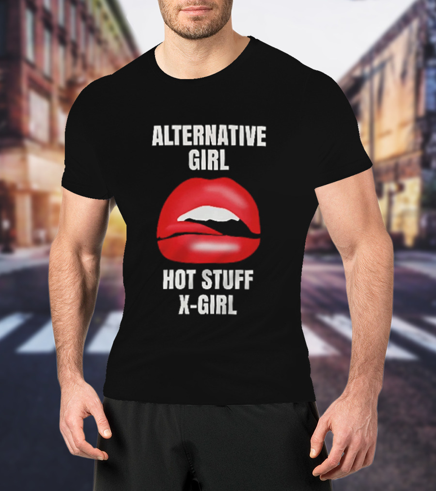 Alternative Girl Hot Stuff X Girl Red Lips T-Shirt