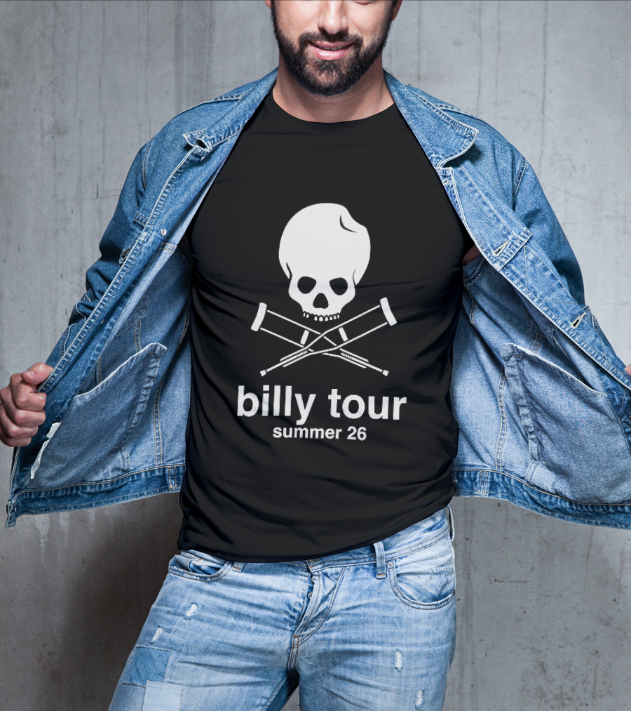 Billy Tour Summer 26 Skull And Crossed Crutches T-Shirt