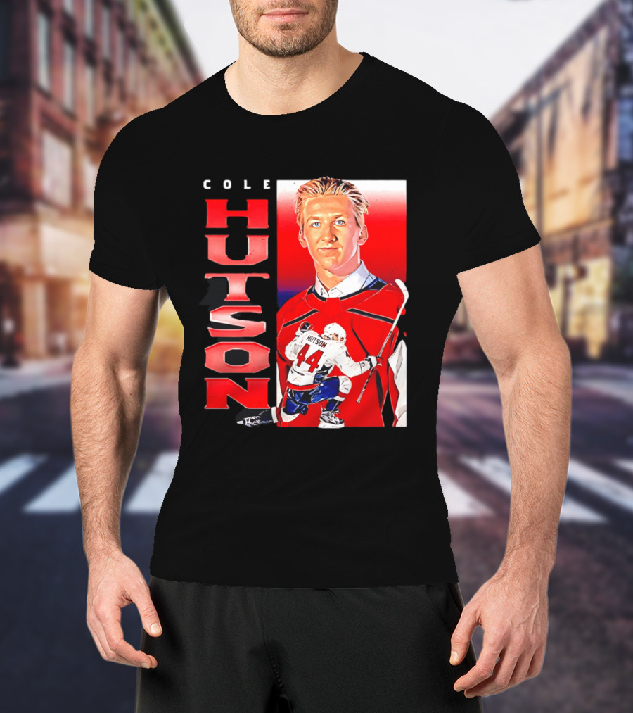 Cole Hutson Washington Capitals Vertical NHL Hockey 44 T-Shirt
