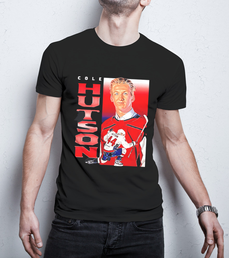 Cole Hutson Washington Capitals Vertical NHL Hockey 44 T-Shirt
