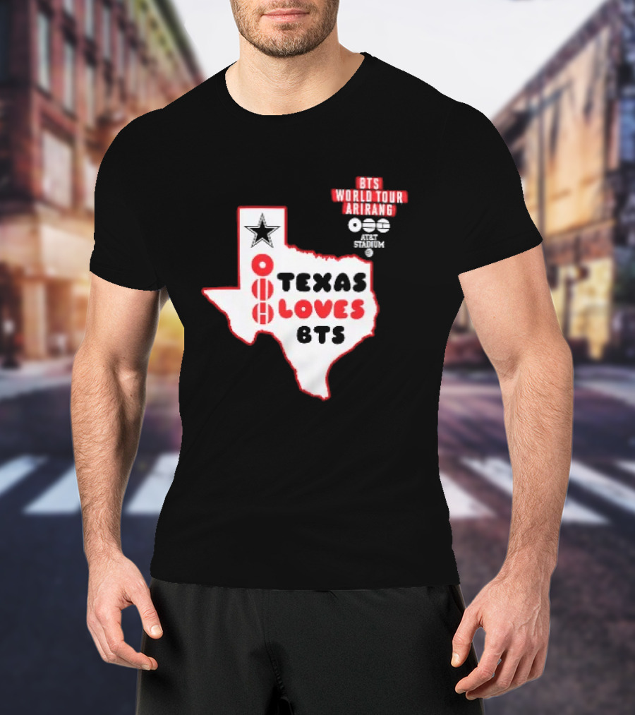 BTS World Tour Arirang Texas Loves At AT&T Stadium Dallas Cowboys T-Shirt