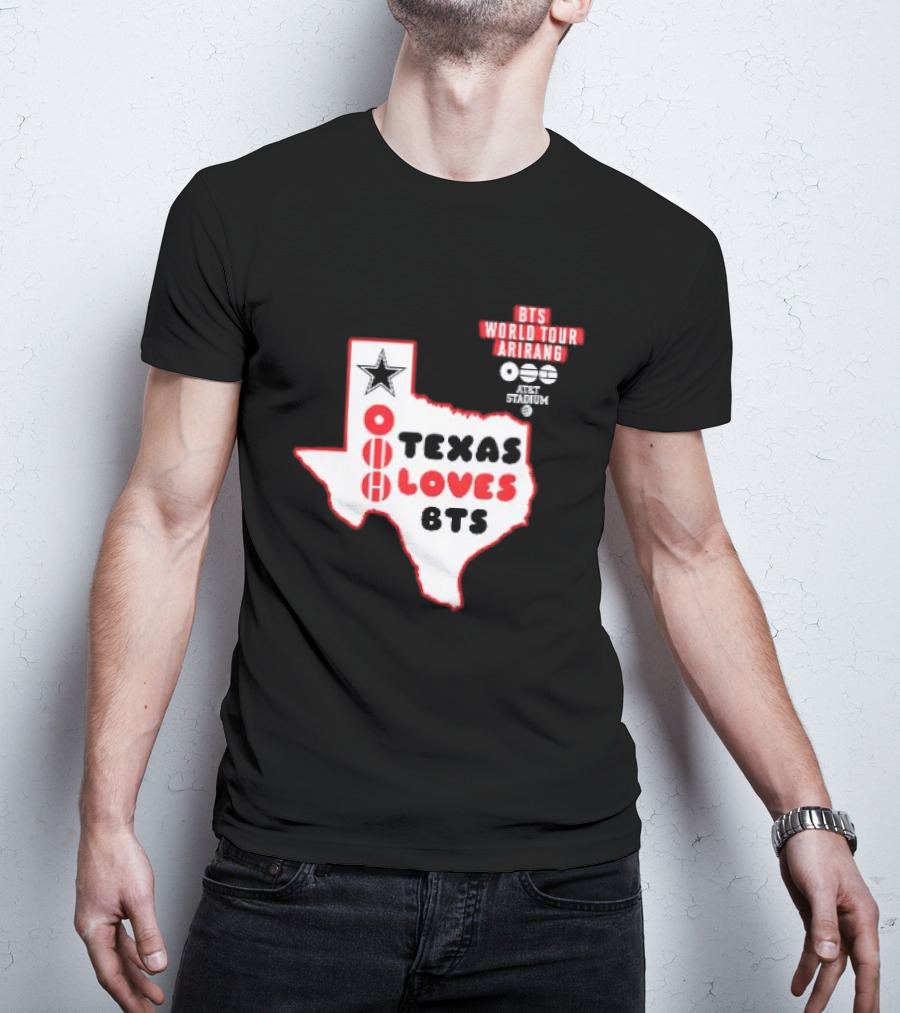 BTS World Tour Arirang Texas Loves At AT&T Stadium Dallas Cowboys T-Shirt