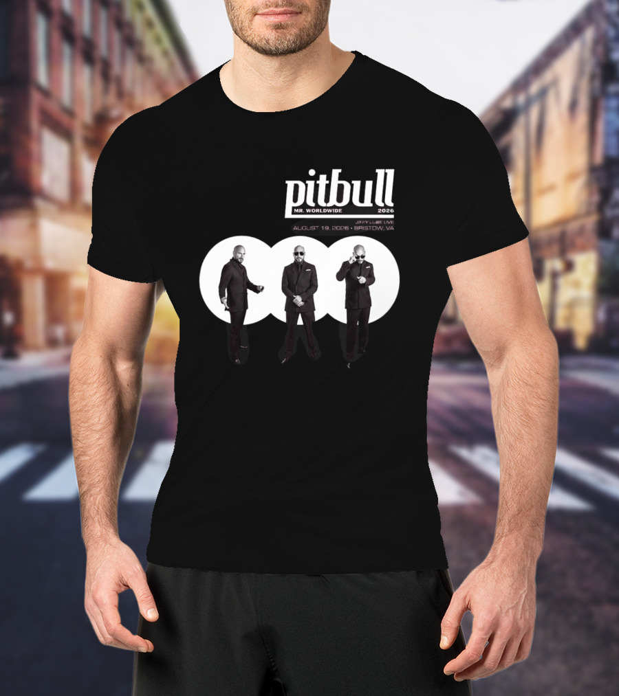 Pitbull Mr Worldwide 2026 Jiffy Lube Live Bristow VA August 19 Concert Event T-Shirt