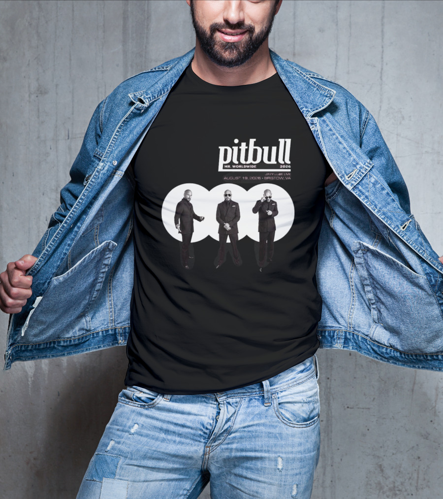 Pitbull Mr Worldwide 2026 Jiffy Lube Live Bristow VA August 19 Concert Event T-Shirt