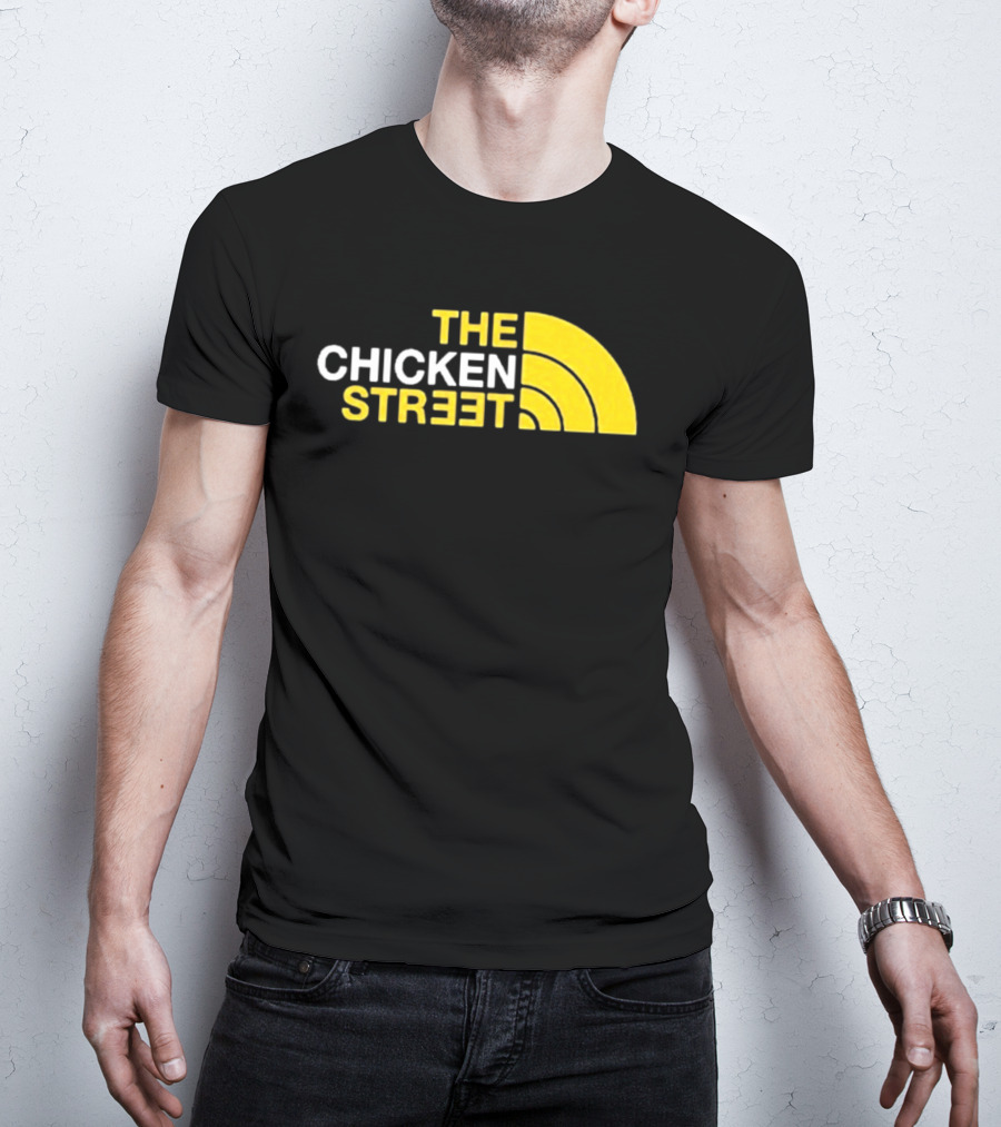The Chicken Street Block Text Bold Yellow And White Circular T-Shirt