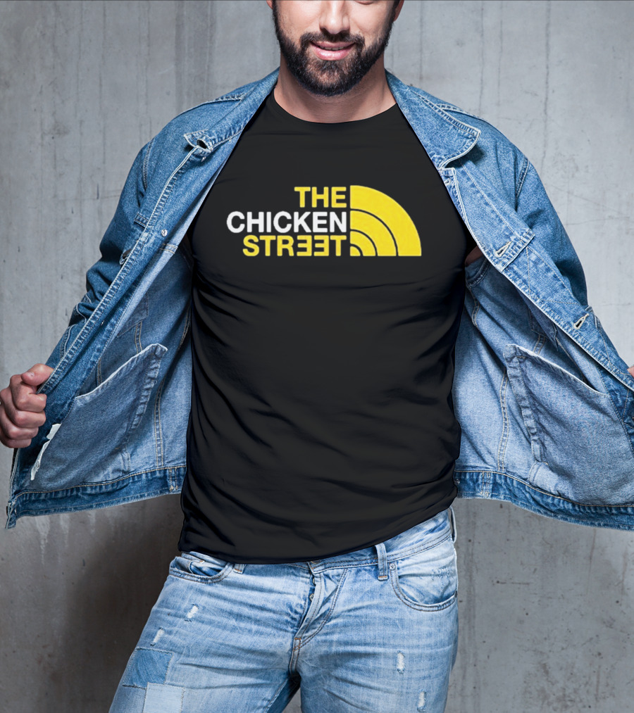 The Chicken Street Block Text Bold Yellow And White Circular T-Shirt
