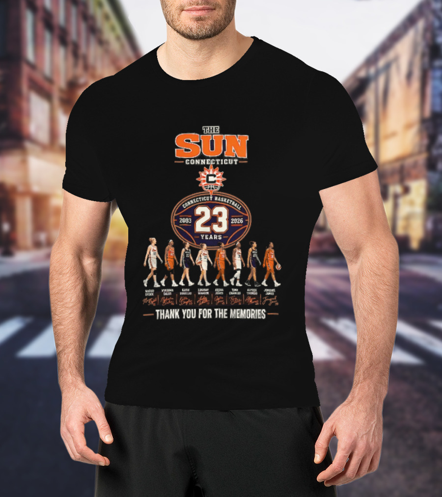 Connecticut Sun 23 Years 2003 2026 Thank You For The Memories T-Shirt